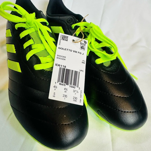 Adidas Kids’ Goletto VIII FG Soccer Cleats – Black/Yellow – Size 5 - Picture 2 of 7